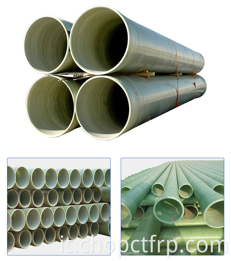 Prezzo del tubo GRP in plastica in plastica rinforzata in fibra di vetro ad alta resistenza
